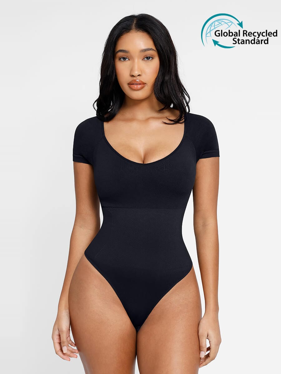 SculptLift Short Sleeve Thong Bodysuit