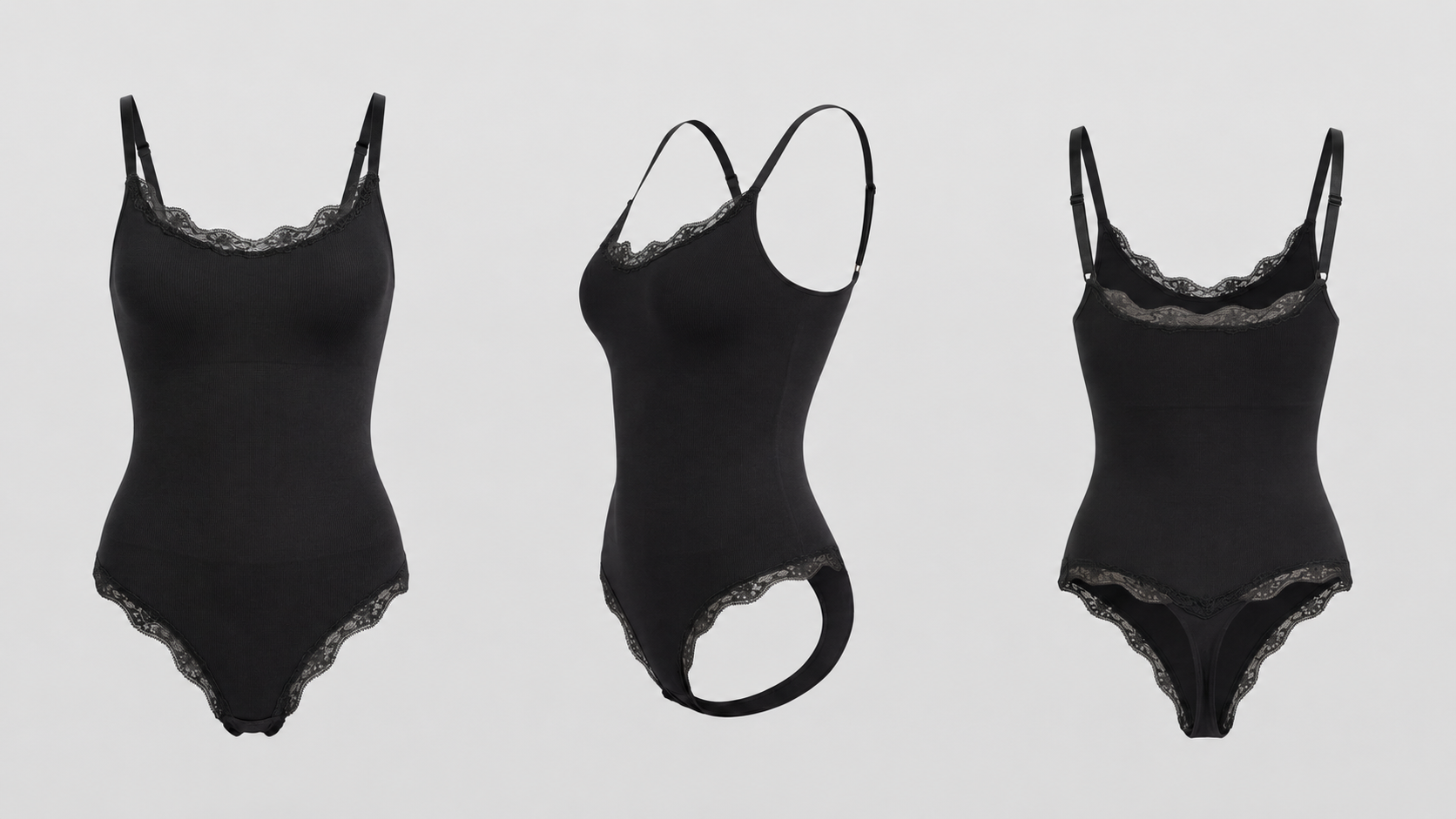 Lace Trim Shaping Bodysuit