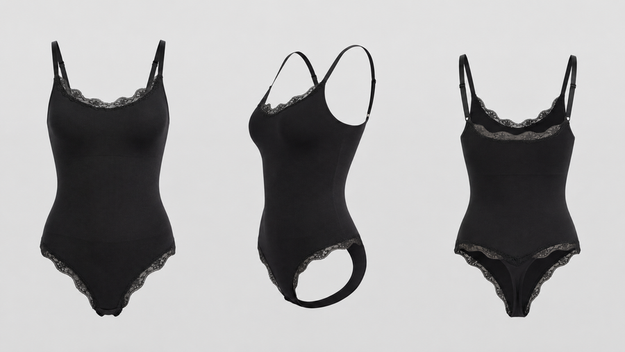 Lace Trim Shaping Bodysuit