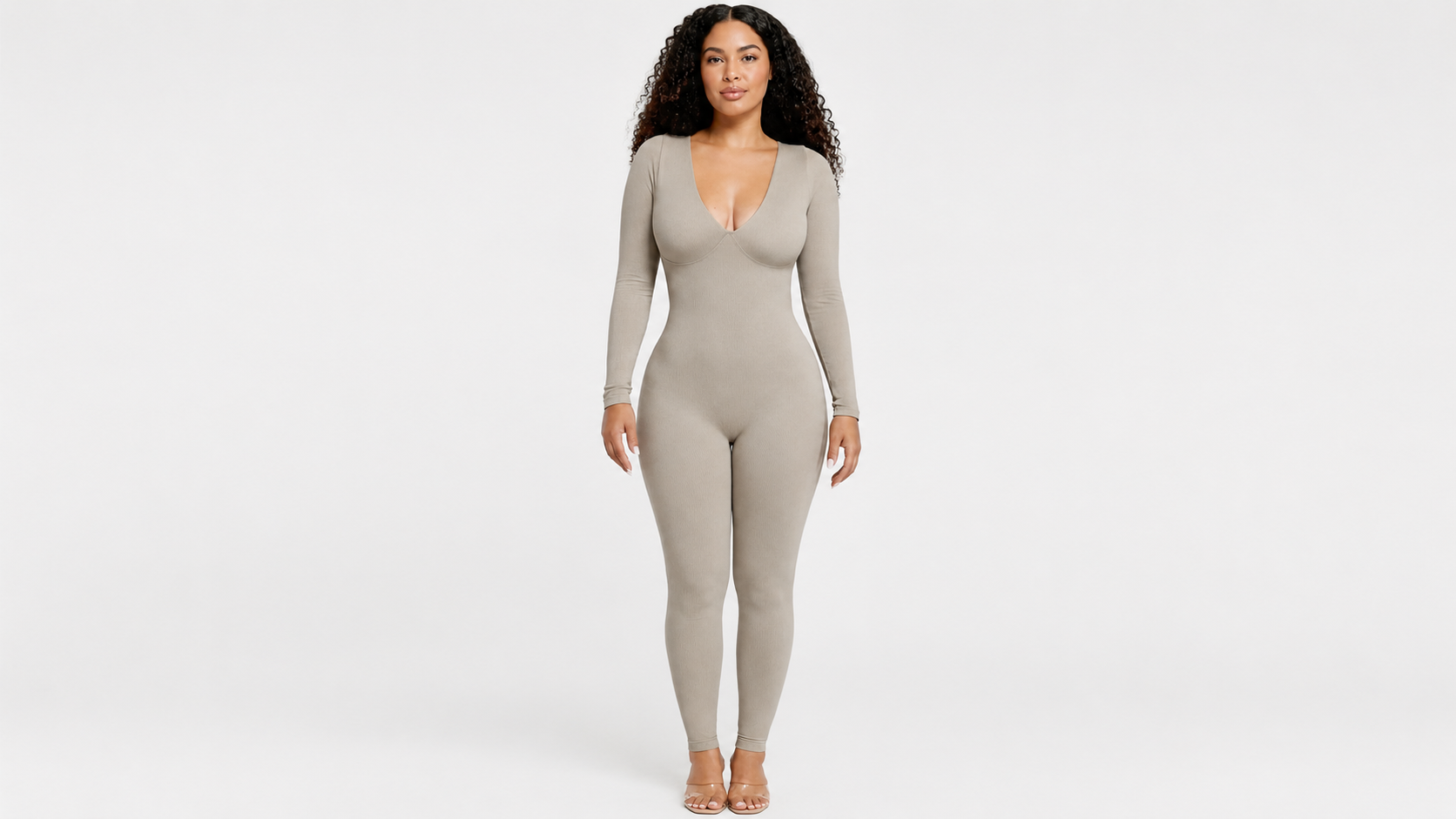 Deep V Waist-Smoothing Catsuit