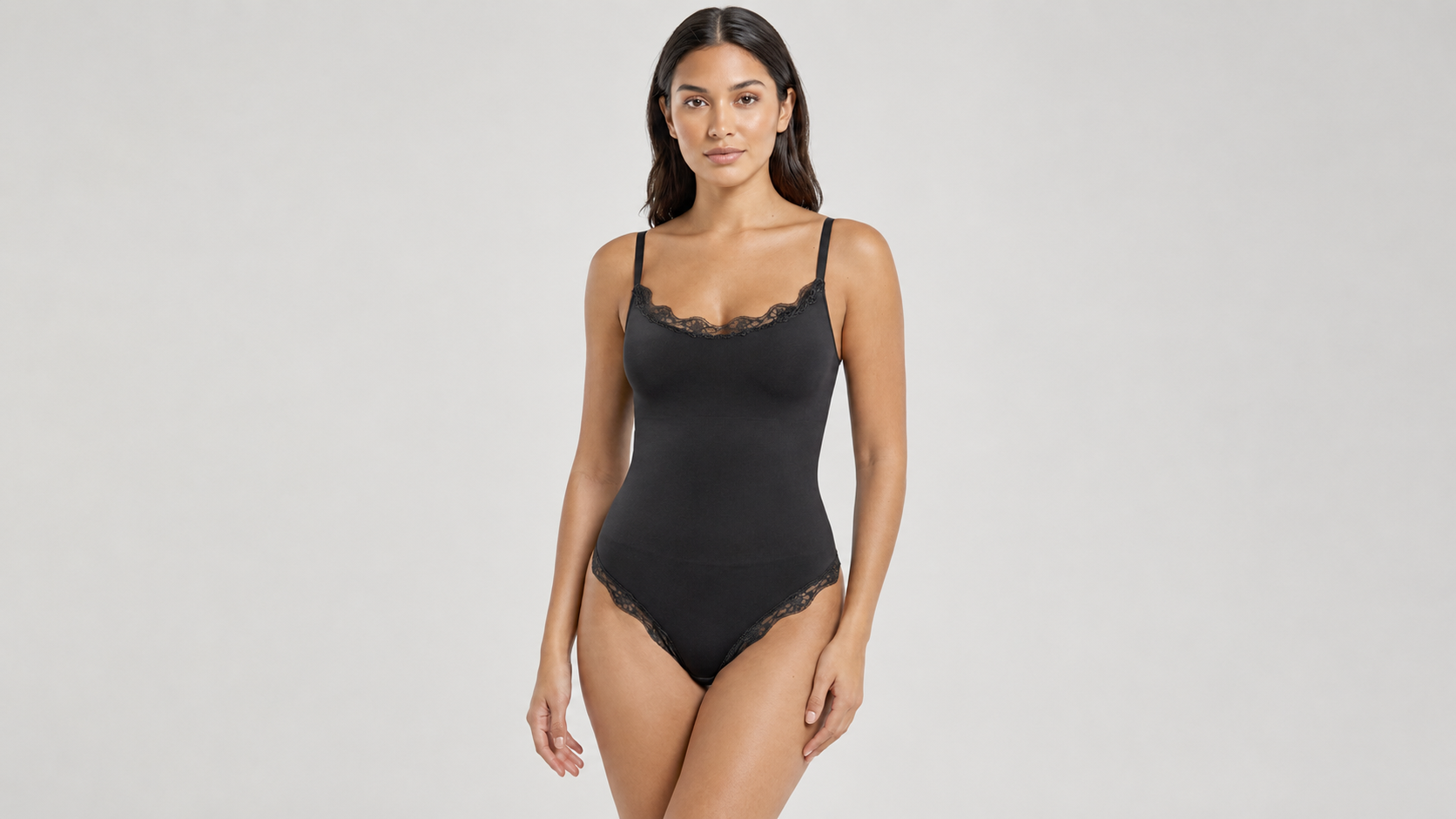 Lace Trim Shaping Bodysuit