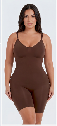 Open Back Mid-Thigh Shaper Bodysuit
