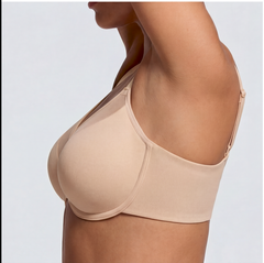 Unlined Mesh Full Coverage Bra