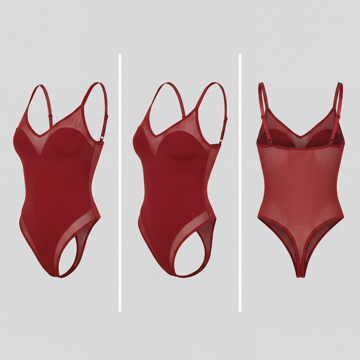 Sheer Mesh Thong Bodysuit