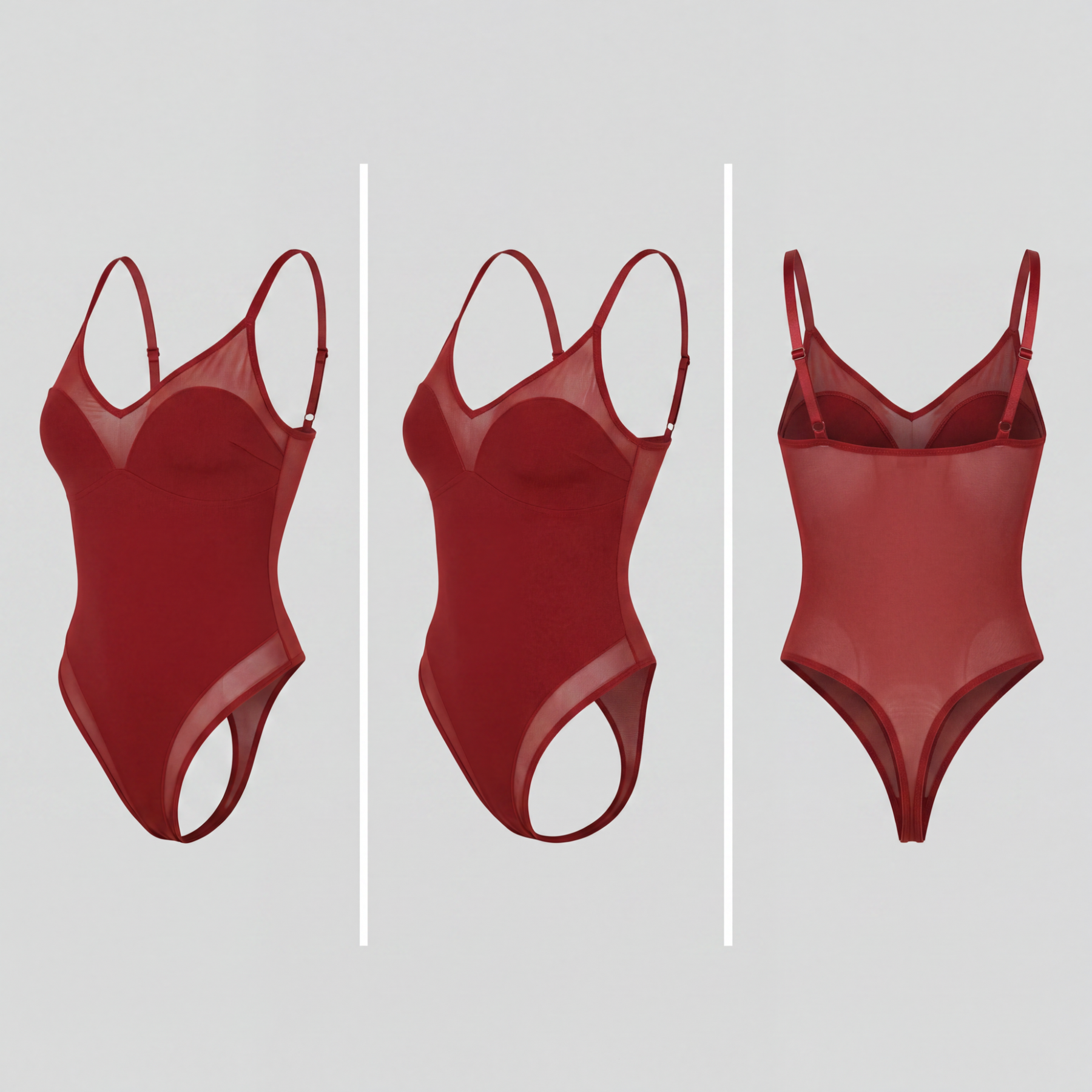 Sheer Mesh Thong Bodysuit