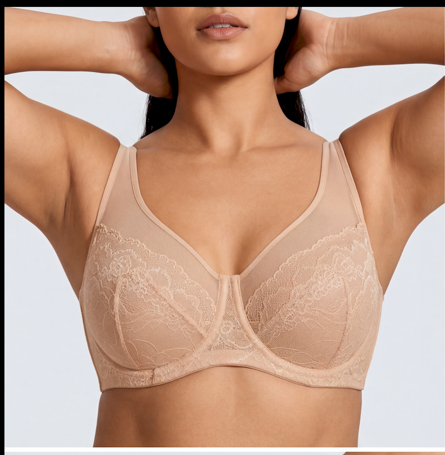 Lace Mesh Full Coverage Minimizer Bra