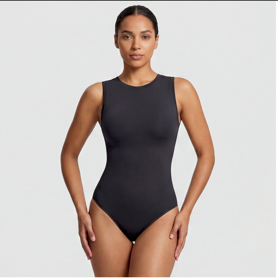Sleeveless Crew Neck Shaping Bodysuit