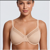 Unlined Mesh Full Coverage Bra