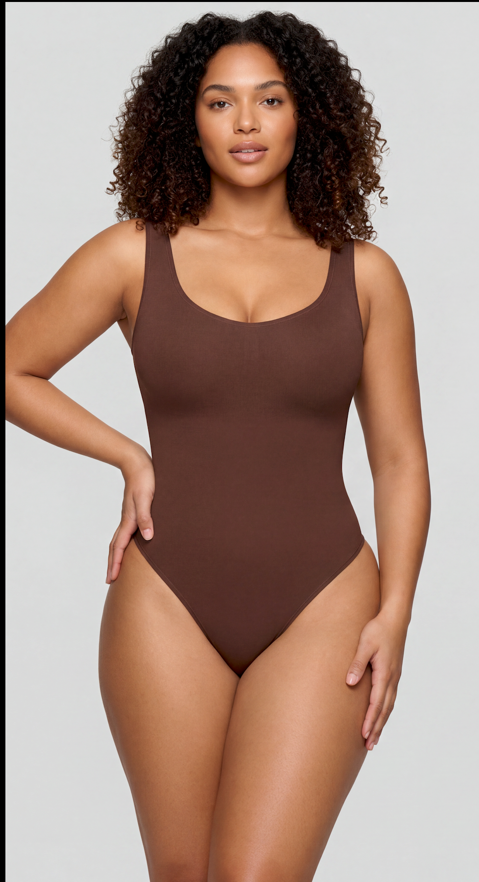 Scoop Neck Thong Bodysuit