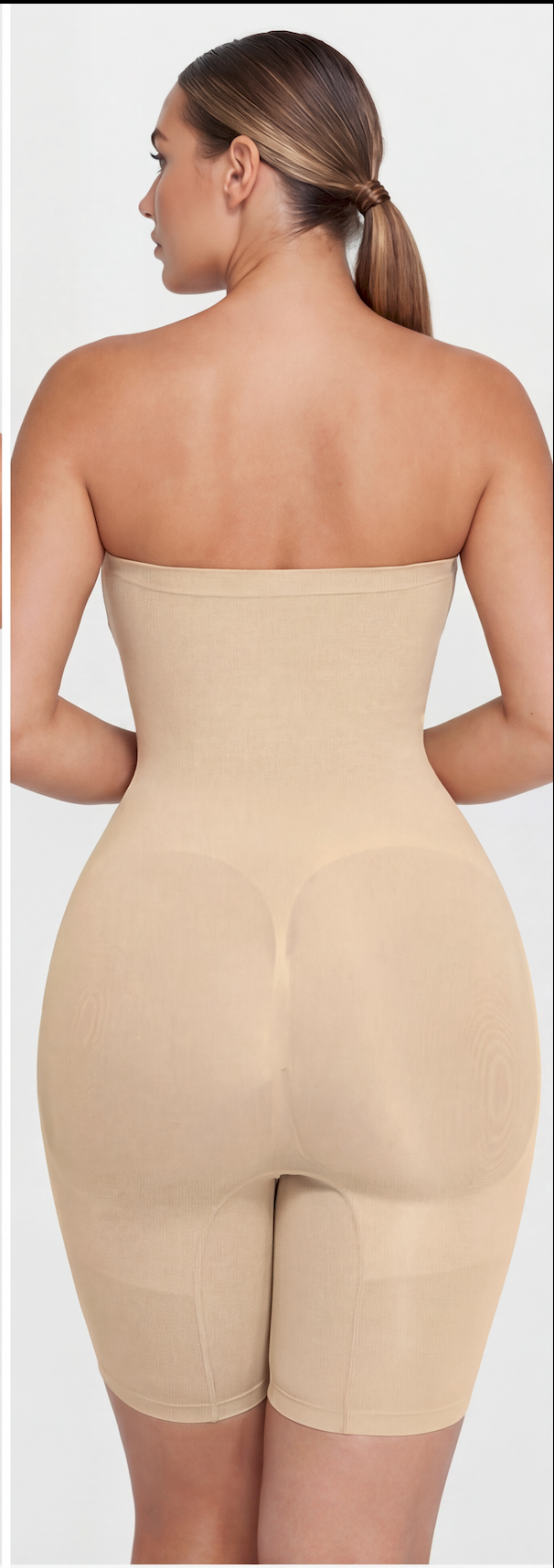 Strapless Mid-Thigh Shaper Bodysuit
