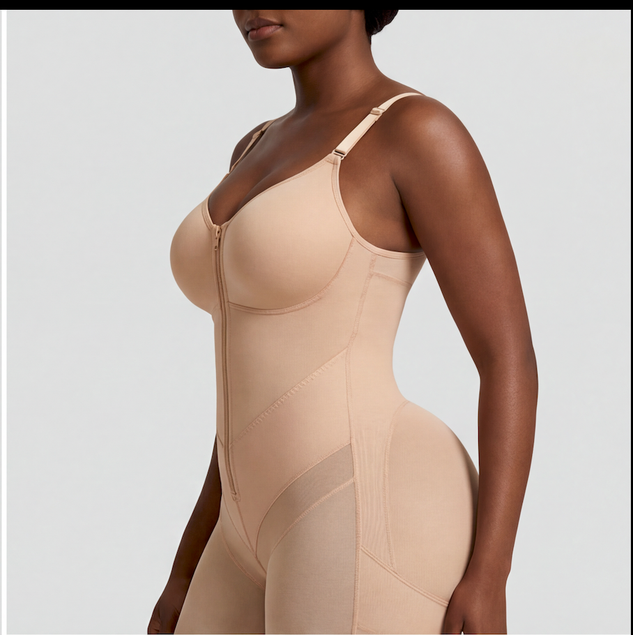 Zip Up Full-Bust Mid-Thigh Shaper Bodysuit