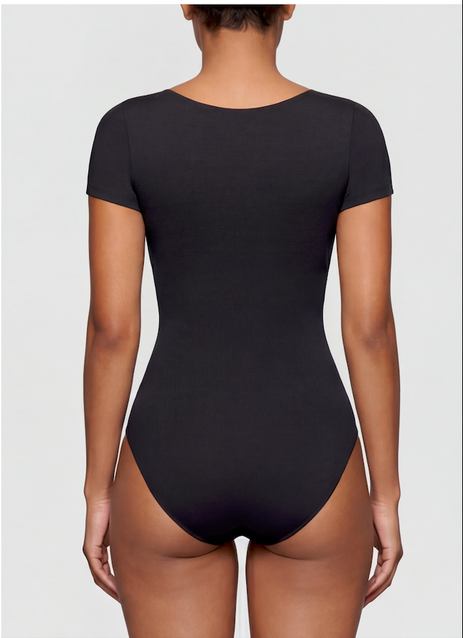Scoop Neck Short Sleeve Shaping Bodysuit