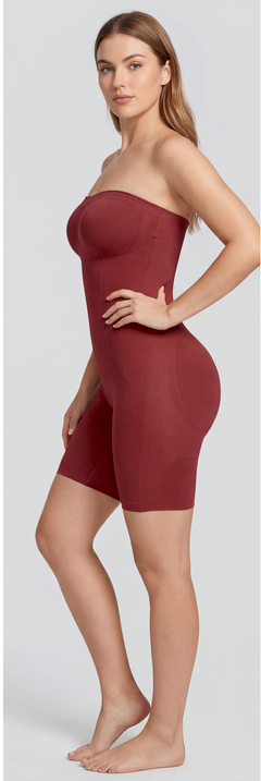 Strapless Mid-Thigh Shaper Bodysuit