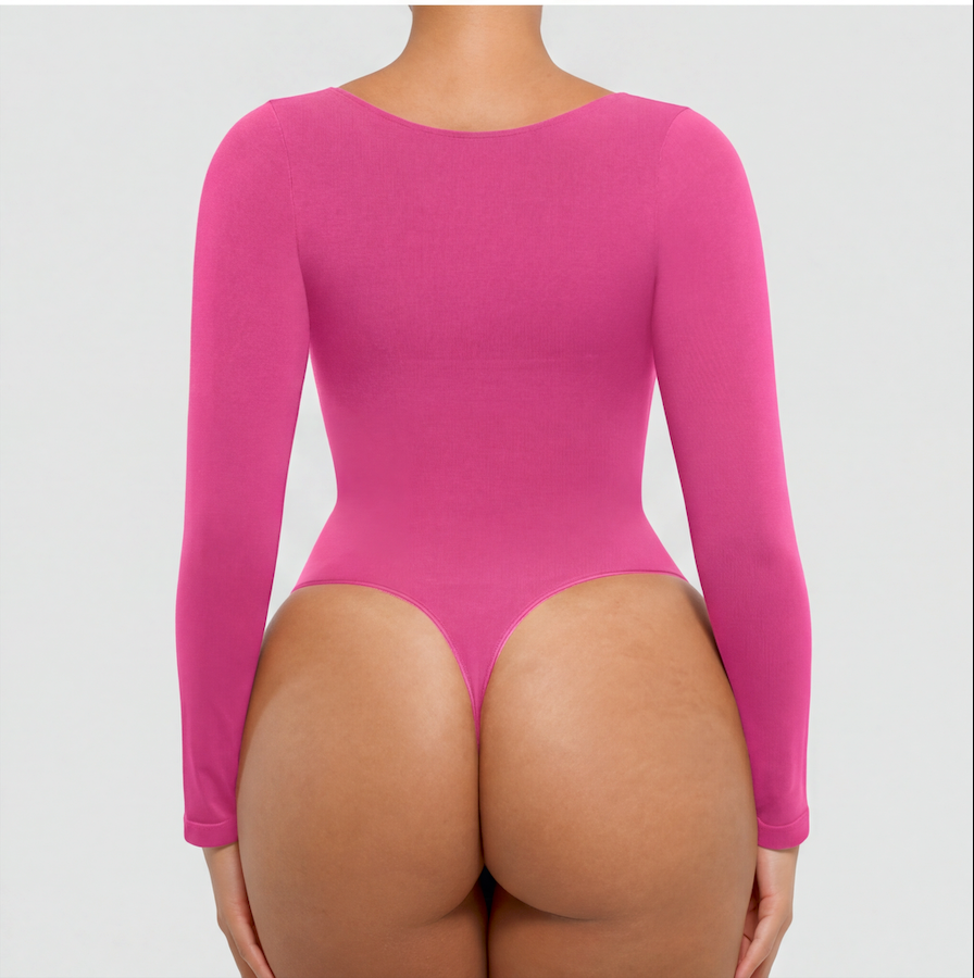 SculptLift Long Sleeve Thong Bodysuit
