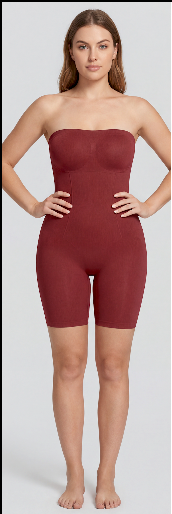Strapless Mid-Thigh Shaper Bodysuit