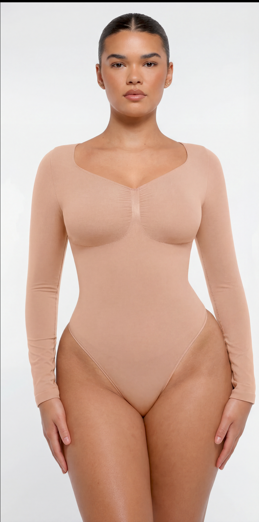 SculptLift Long Sleeve Thong Bodysuit