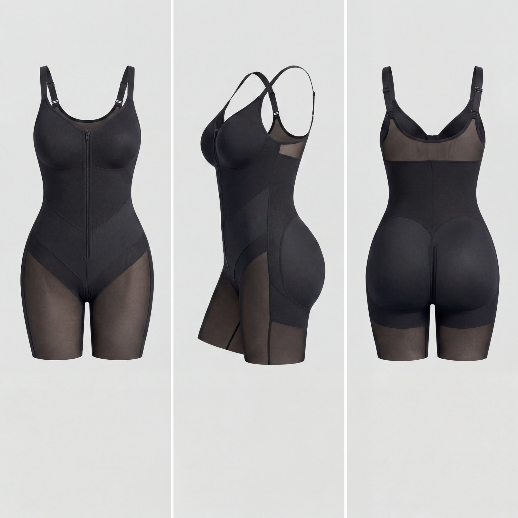 Zip Up Full-Bust Mid-Thigh Shaper Bodysuit
