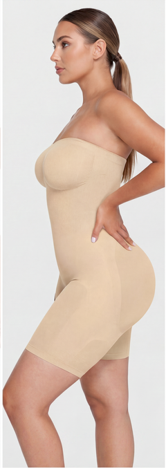 Strapless Mid-Thigh Shaper Bodysuit