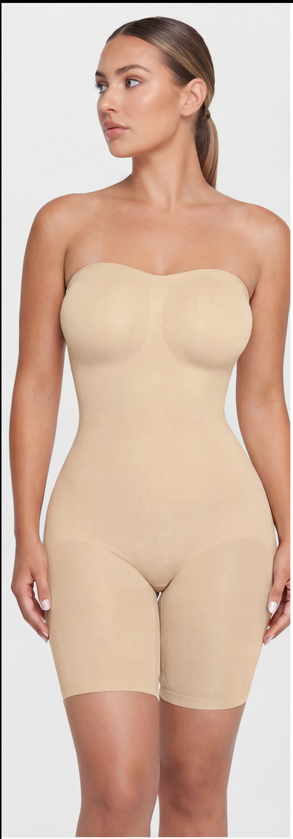 Strapless Mid-Thigh Shaper Bodysuit