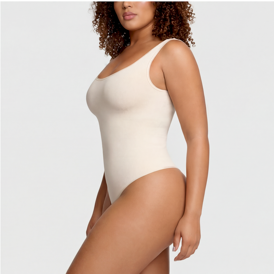 Scoop Neck Thong Bodysuit