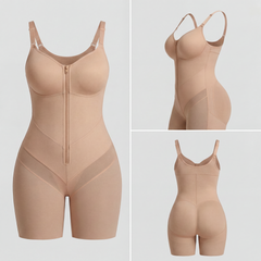 Zip Up Full-Bust Mid-Thigh Shaper Bodysuit