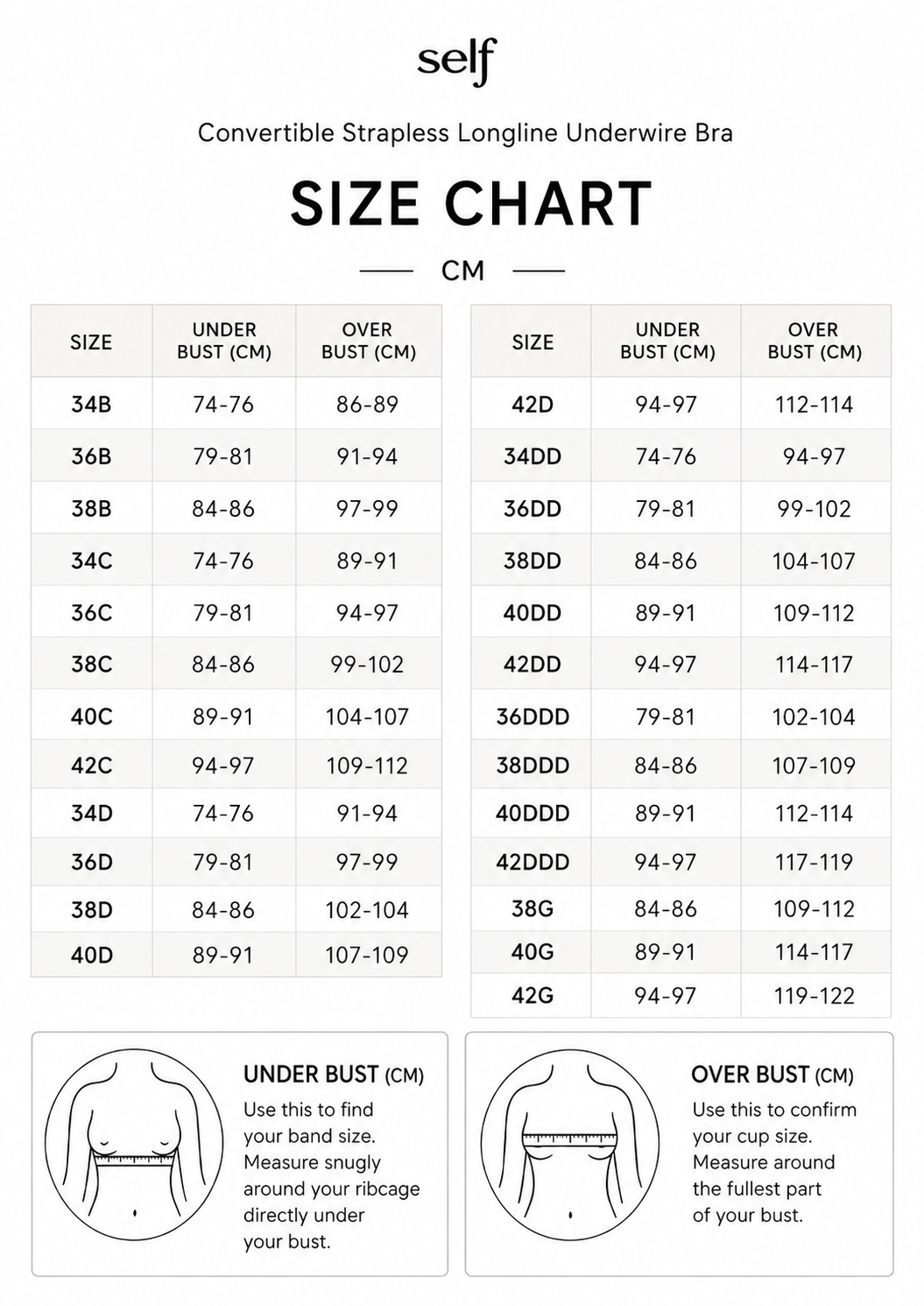 Convertible Strapless Longline Underwire Bra