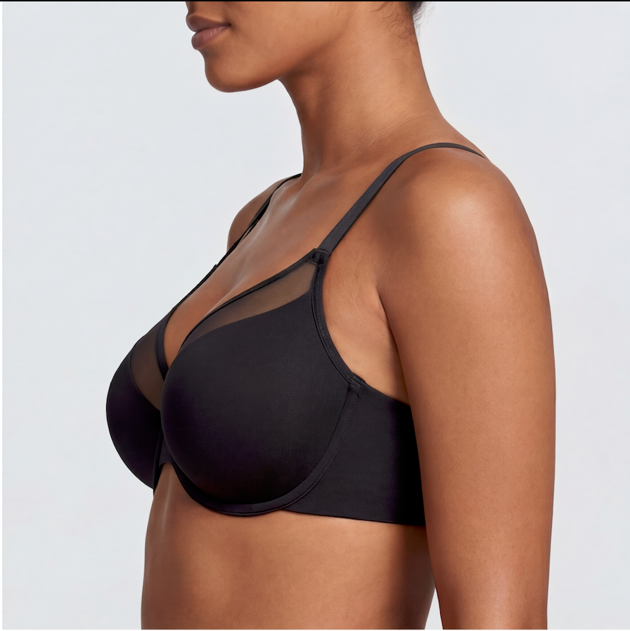 Unlined Mesh Full Coverage Bra