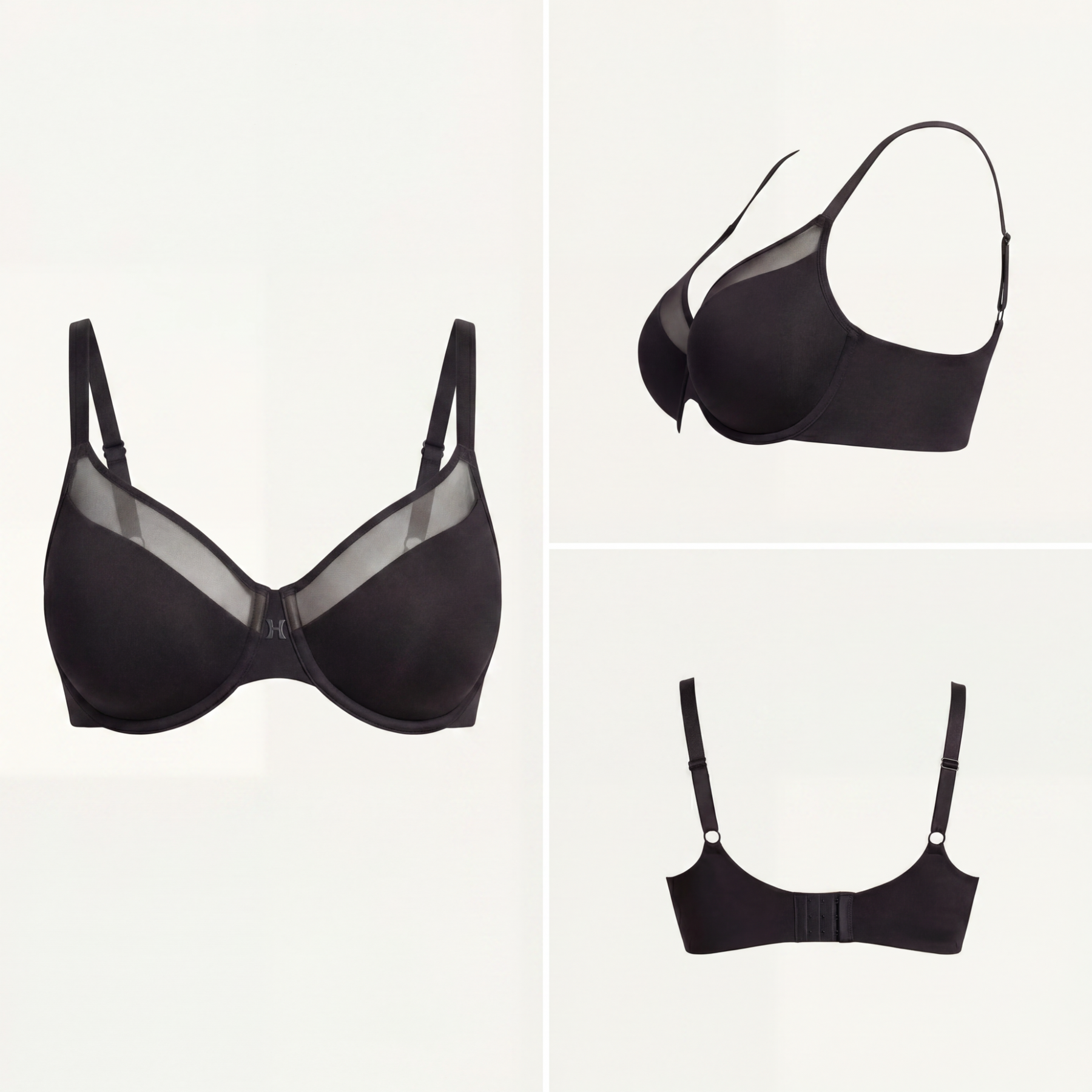 Unlined Mesh Full Coverage Bra