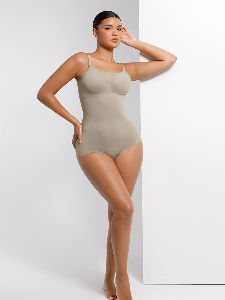 Straight Neck Shaping Brief Bodysuit